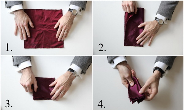 روش تا زدن دستمال جیب (مدل کلاسیک)