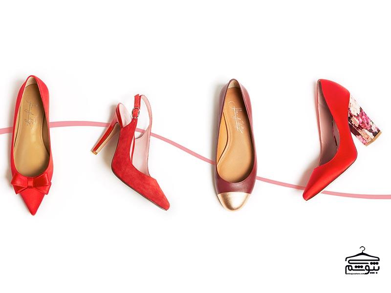 ست کردن کفش مجلسی قرمز با لباس زنانه