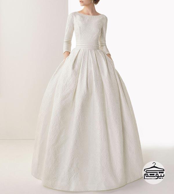 لباس عروس‌ آستین دار اروپایی