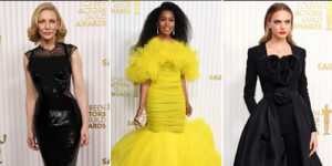 از لباس بهاری امیلی تا لباس مشکی کارا؛ زیباترین لباس‌های SAG Awards
