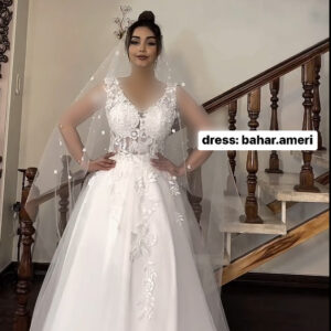 لباس عروس بدون آستین بهار عامری