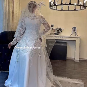 لباس عروس پف‌دار با آستین بهار عامری