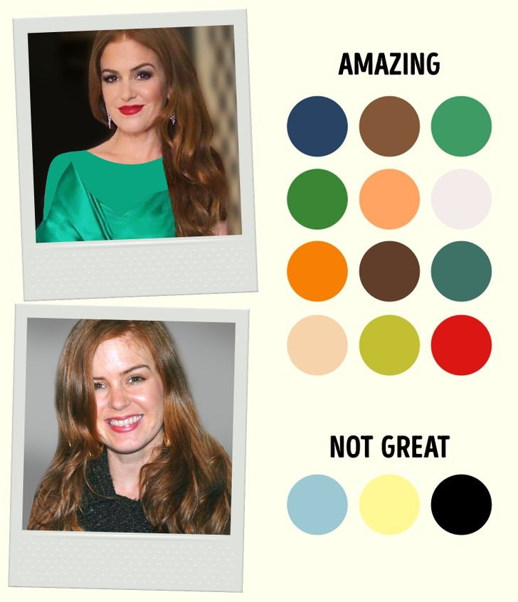 رنگ لباس با توجه به رنگ موها