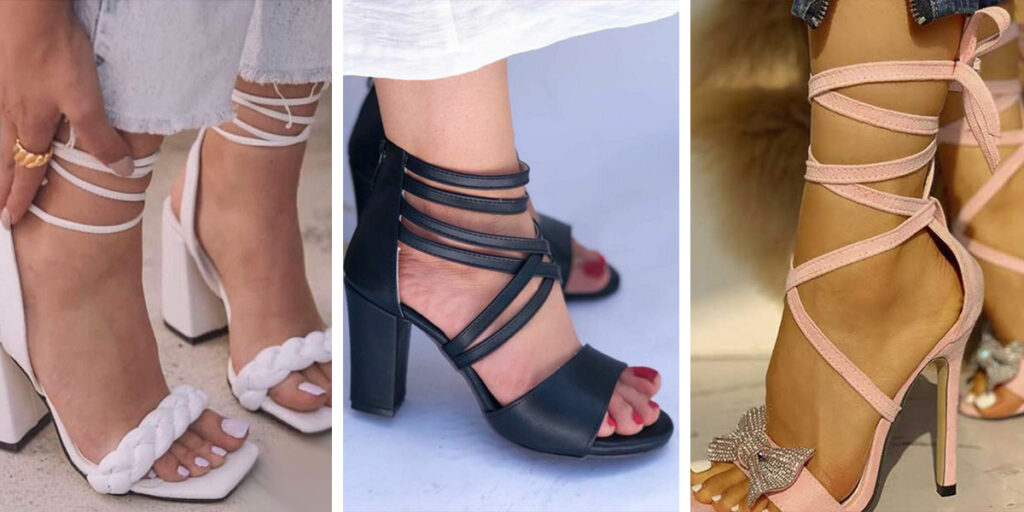 ۱۰ مدل کفش پاشنه بلند بندی که باعث می‌شود در مهمانی‌ها بدرخشید!