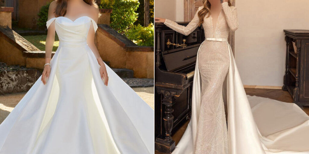 24 مدل لباس عروس دو دامنه اروپایی برای خانم‌هایی که می‌خواهند خاص‌ترین عروس دنیا شوند!