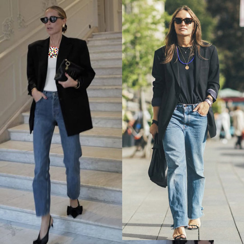 کت مشکی و شلوار جین