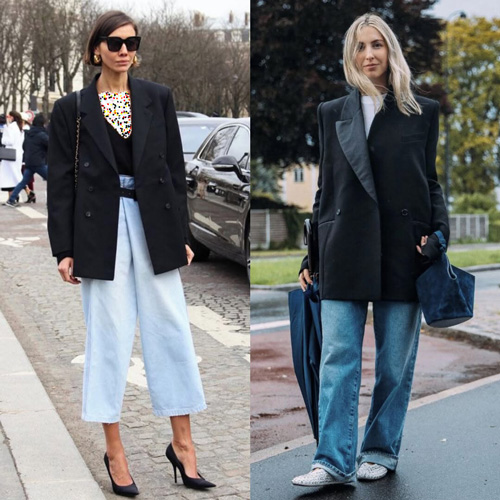 کت مشکی و شلوار جین