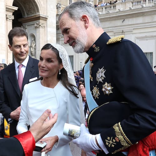 ملکه لتیزیا در مراسم معارفه پاپ