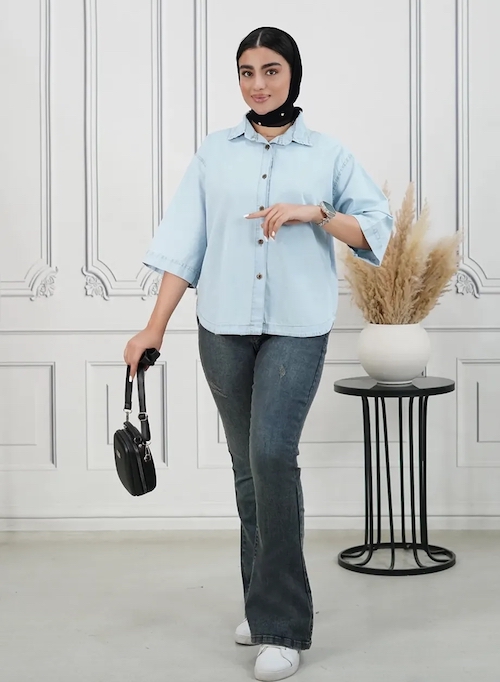 استایل تابستانی با شومیز جین