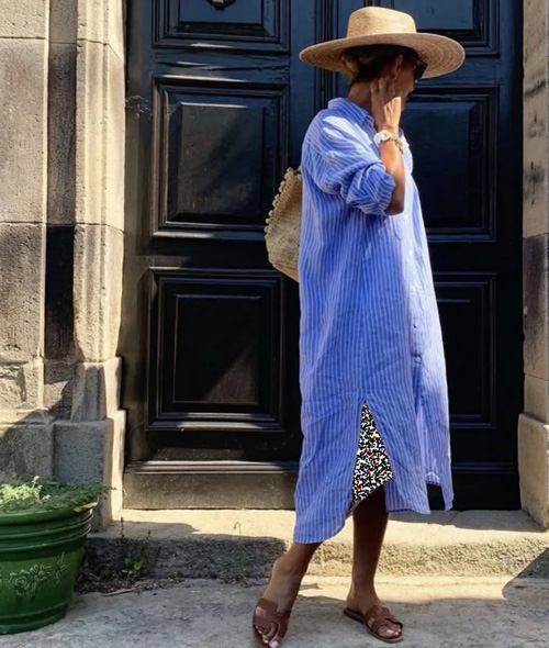 شومیز‌های راه‌راه آبی و سفید