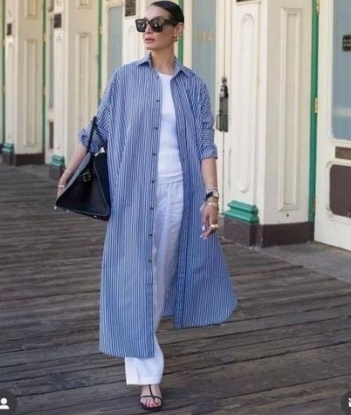 شومیز‌های راه‌راه آبی و سفید