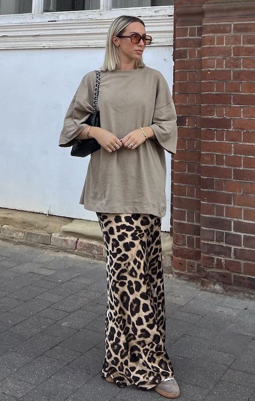 استایل با دامن پلنگی