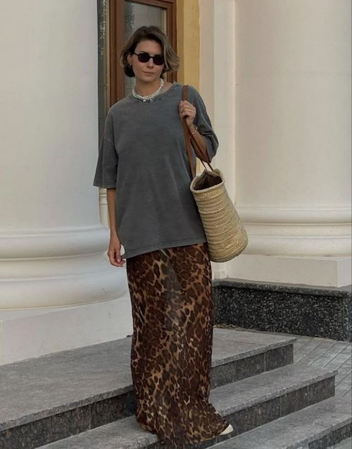 استایل با دامن پلنگی