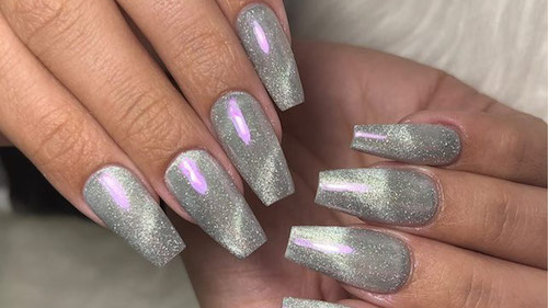 لاک چشم گربه‌ای نقره‌ای 