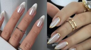 ۴۰ مدل دیزاین ناخن با لاک ژل آیس سفید؛ برای درخشیدن در تابستان