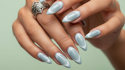 لاک چشم گربه‌ای نقره‌ای 