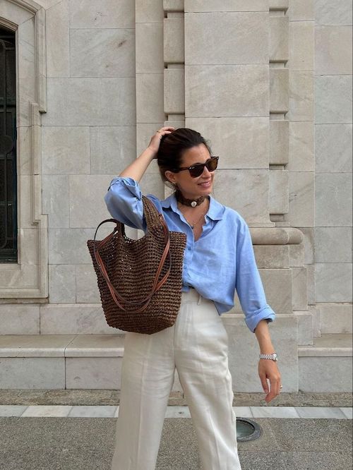 استایل تابستانی با کیف‌های حصیری