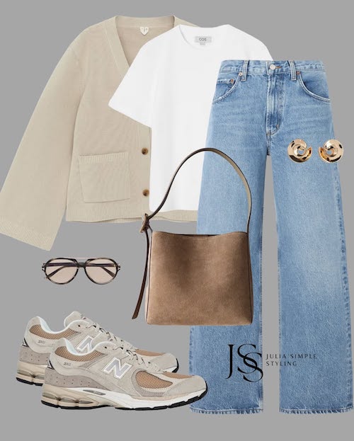 استایل لایه‌ای با تی‌شرت سفید