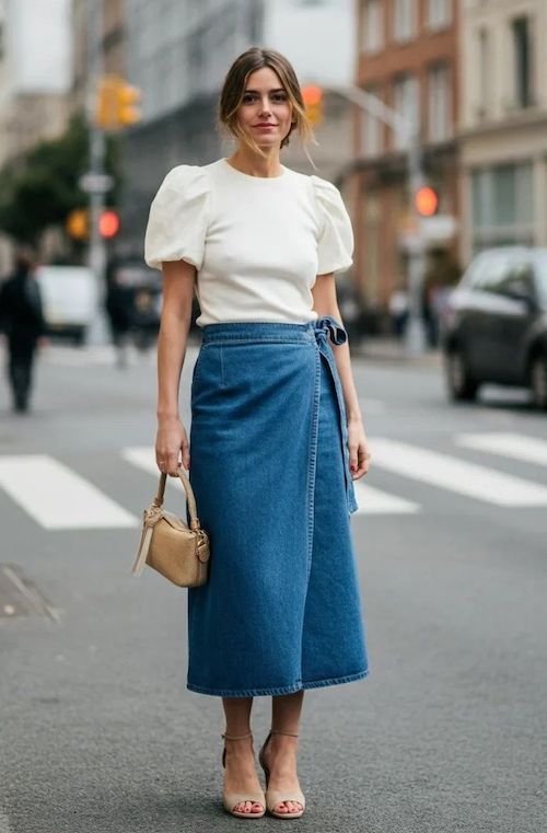 دامن جین در استایل تابستانی