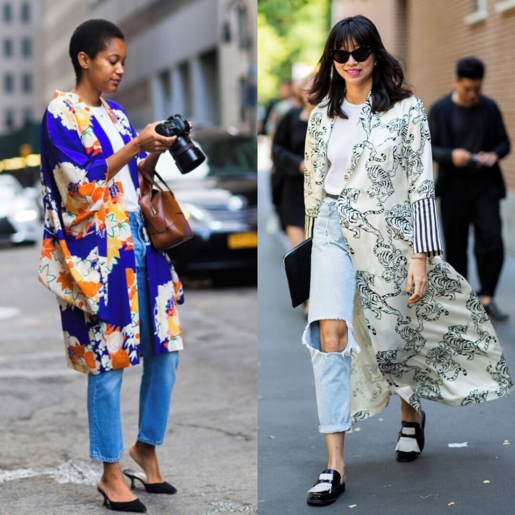 ترکیب کیمونو و شلوار جین