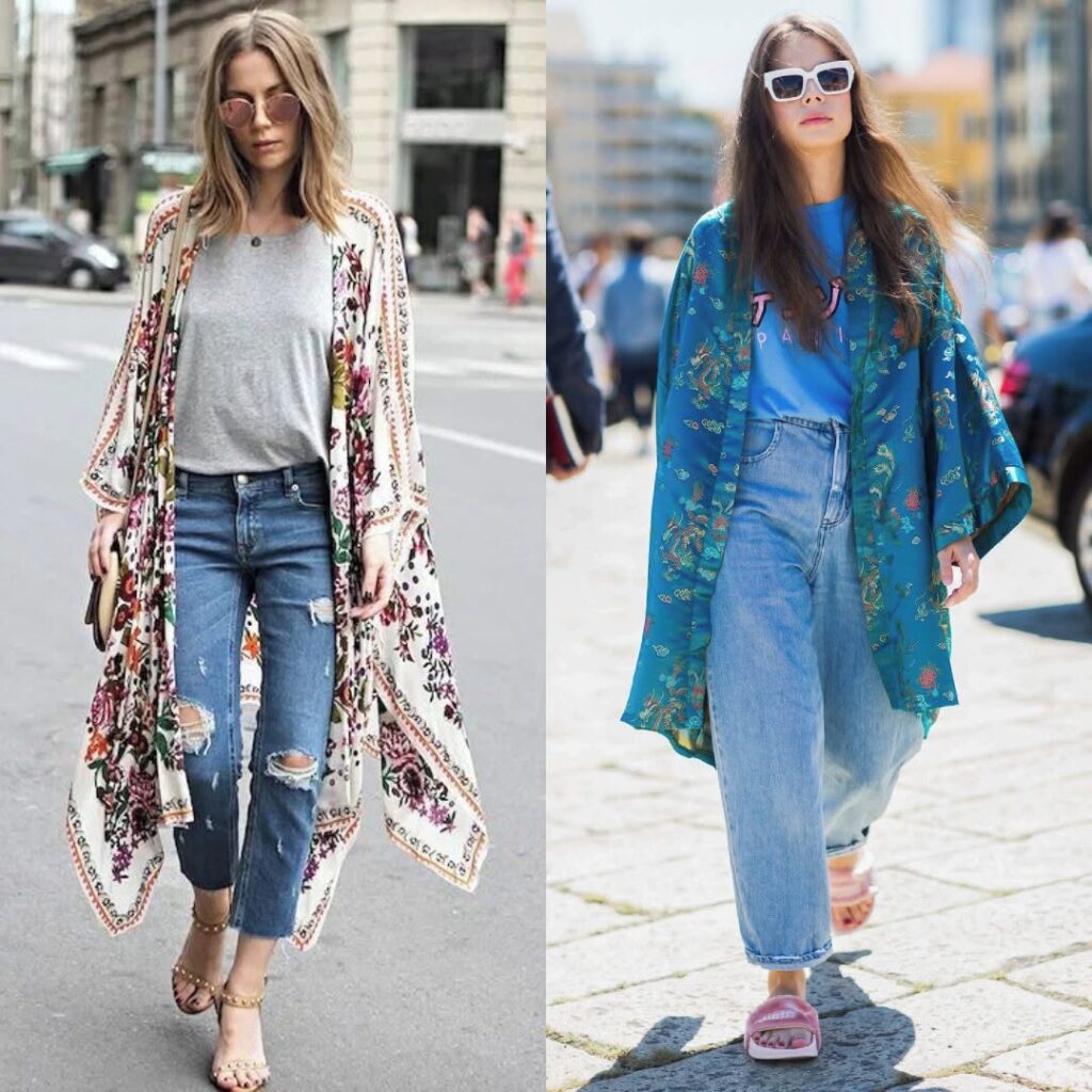 ترکیب کیمونو و شلوار جین