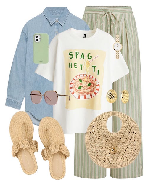 استایل تابستانی با کیف‌های حصیری