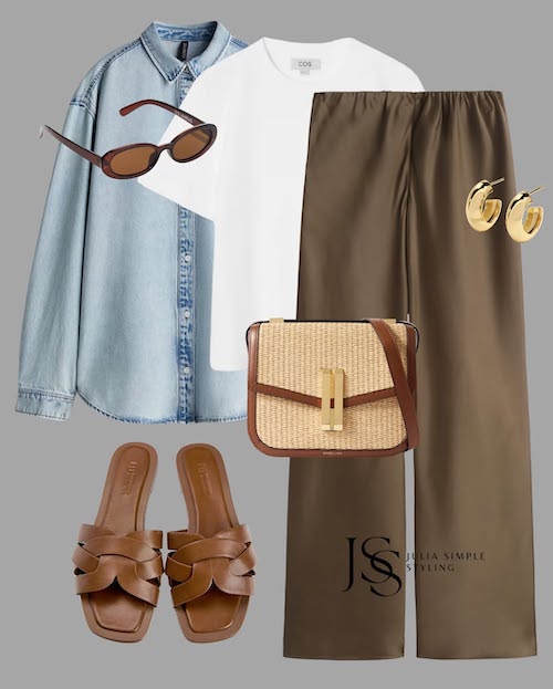 استایل لایه‌ای با تی‌شرت سفید