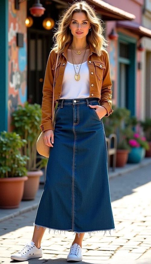 دامن جین در استایل تابستانی