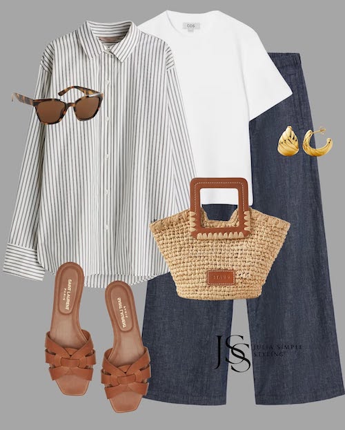 استایل لایه‌ای با تی‌شرت سفید