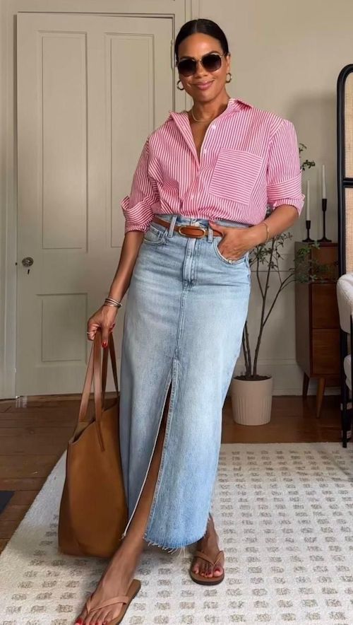 دامن جین در استایل تابستانی