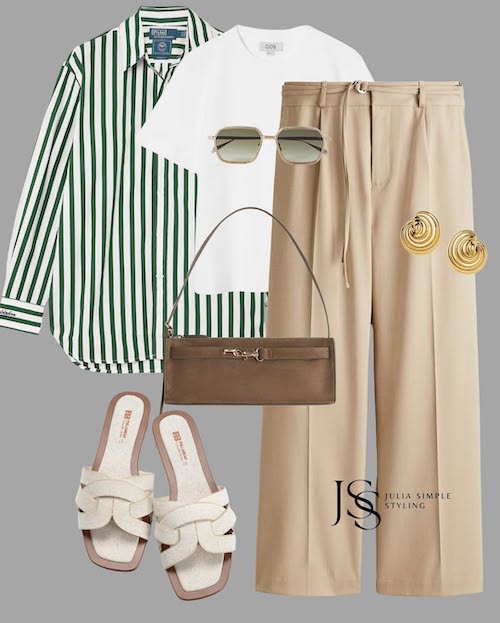 استایل لایه‌ای با تی‌شرت سفید