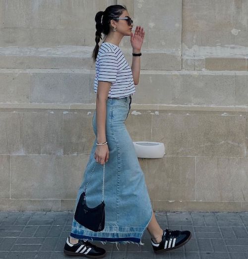 دامن جین در استایل تابستانی