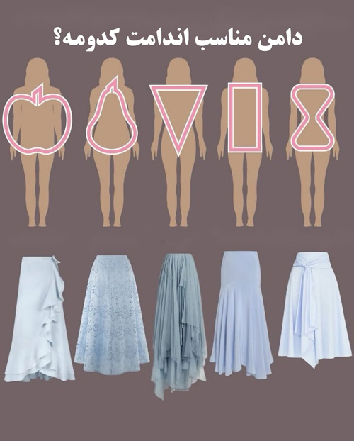 دامن مناسب هر فرم اندام