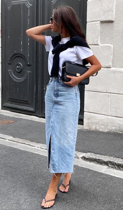 دامن جین در استایل تابستانی