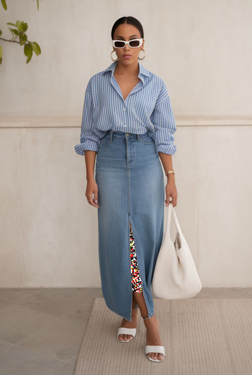 دامن جین در استایل تابستانی