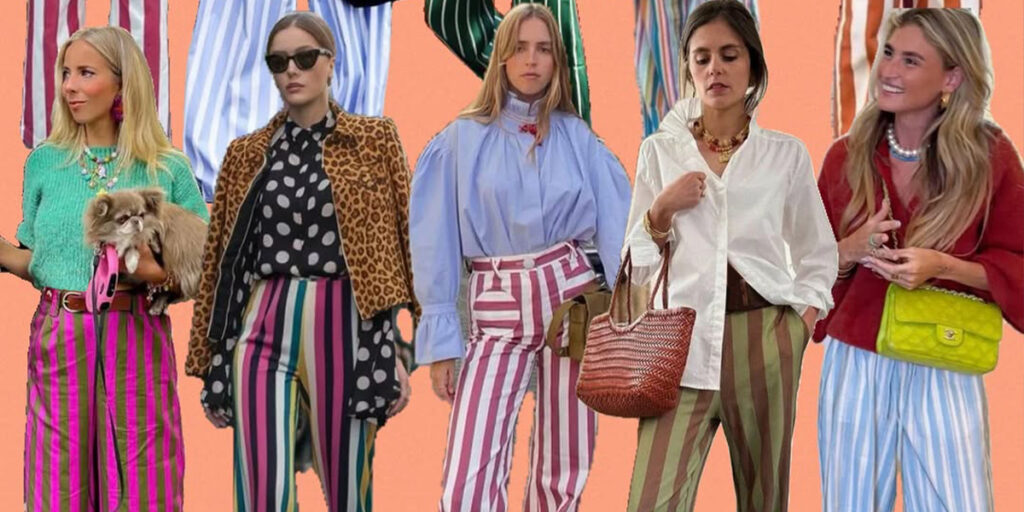 از خیابان تا فشن‌شو؛ شلوارهای راه‌راه همه‌جا دیده می‌شوند