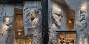 ورودی خارق‌العاده یک فروشگاه با الهام از اساطیر باستانی ایران