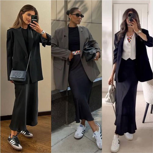 استایل با دامن ساتن