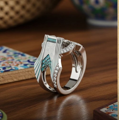 انگشتر با الهام از برج آزادی