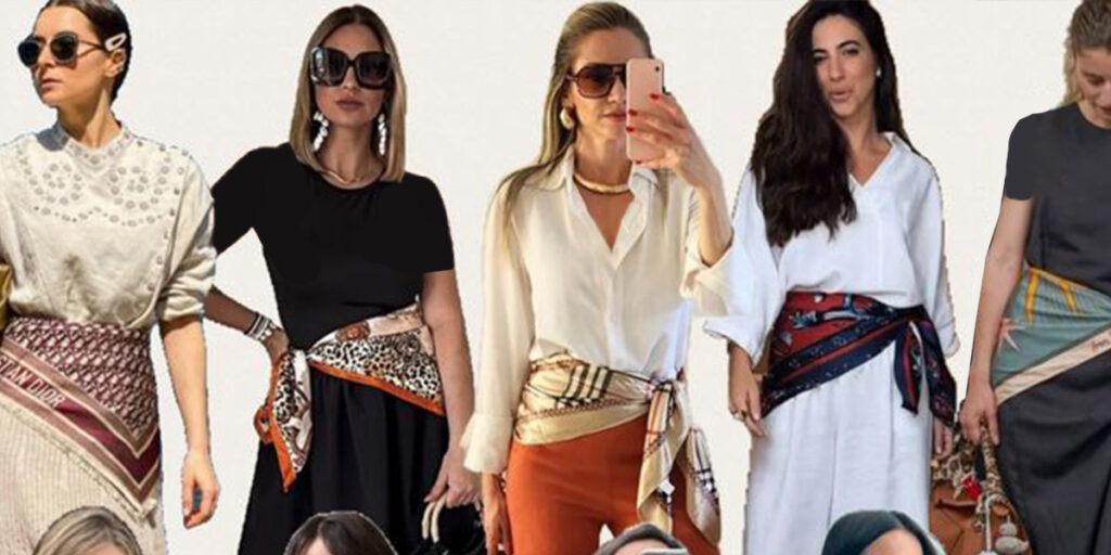 آموزش گره زدن روسری به کمر در چند ثانیه؛ محبوب‌ترین ترند امسال را یاد بگیرید