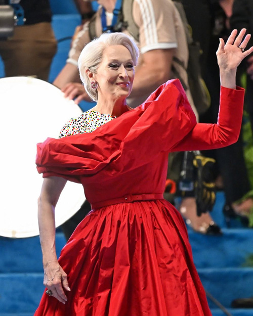 مریل استریپ در صحنه‌فیلمبرداری