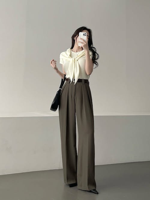 استایل با شلوار فاق بلند