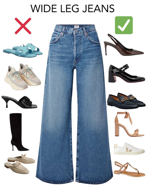 کفش مناسب شلوار جین وایدلگ