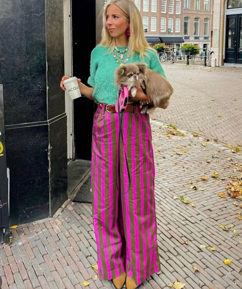 ترند شلوارهای راه‌راه در استایل‌های خیابانی