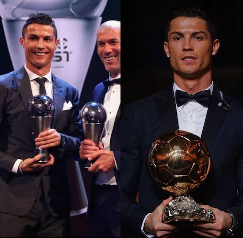 سردار آزمون در مراسم دریافت توپ طلای لیگ امارات