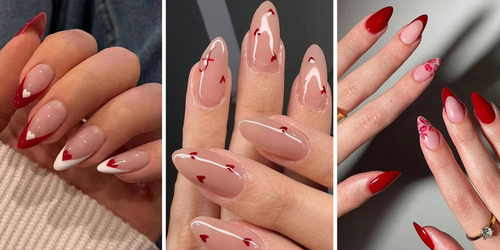 7 طراحی ناخن رمانتیک با رنگ قرمز که خانم‌های اغواگر عاشقشان هستند