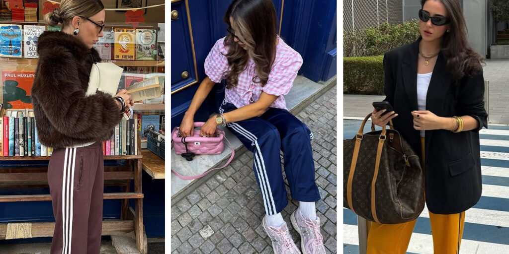 شلوار جین نخرید، استایل با این شلوارهای ورزشی سه خط ترندی شد!