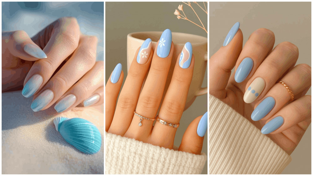 با این طرح ناخن‌های آبی، خنکی دریا را روی دستانتان احساس می‌کنید