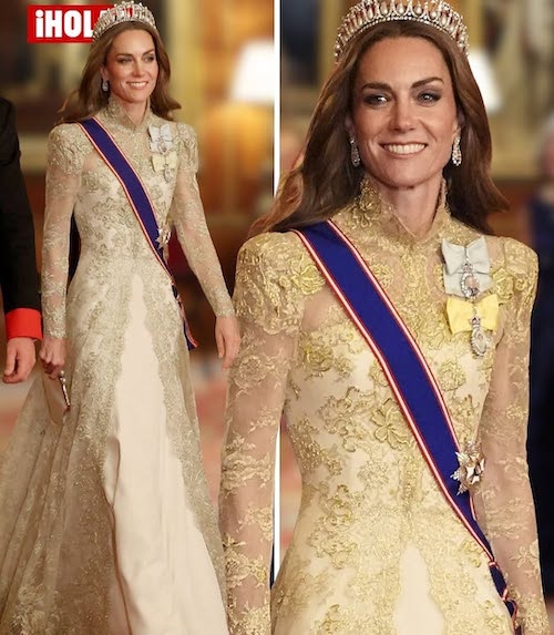 پیراهن طلایی کیت میدلتون