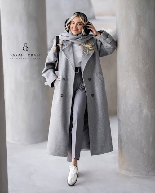 استایل پاییزی با پالتو بلند